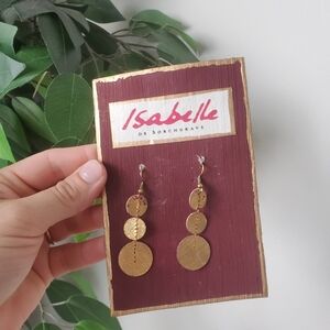 Vintage Isabelle de Borchgrave Paper Artwork Dangle Drop Earrings